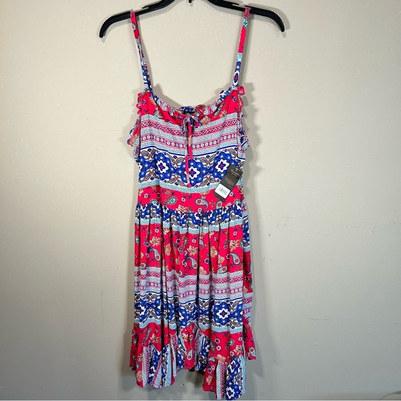 Wrangler retro women’s pink paisley summer dress size medium and large NWT - Picture 1 of 10